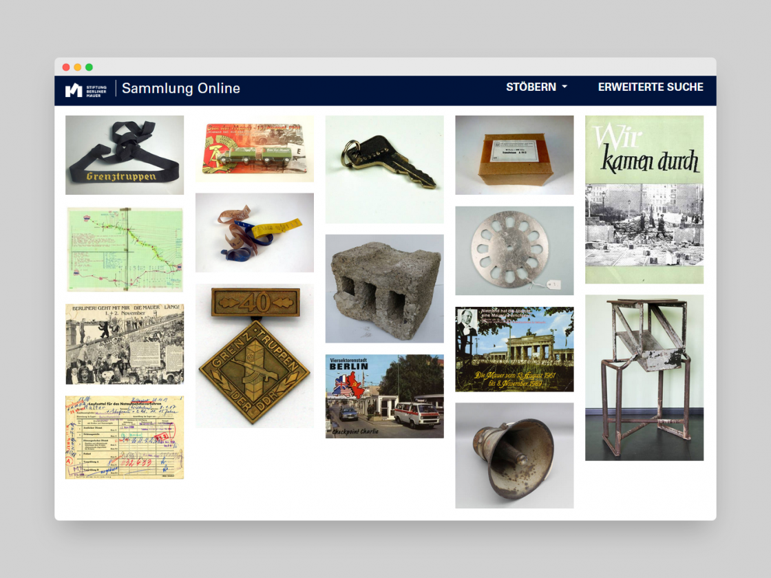 Screenshot der Sammlung Online